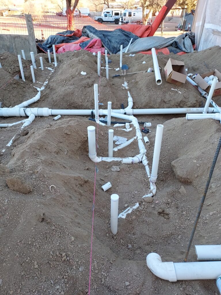 underground plumbing. pvc installation and repair